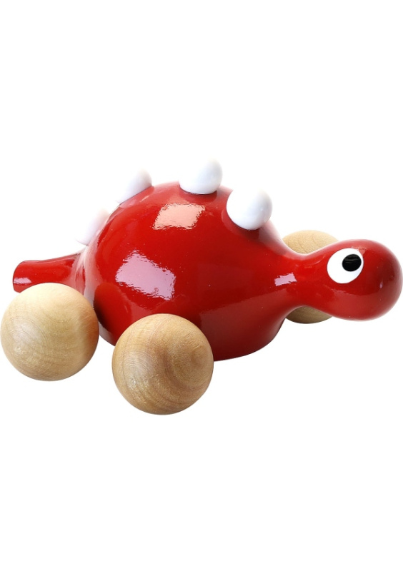 Vilac dřevěný dinosaurus na kolečkách červený