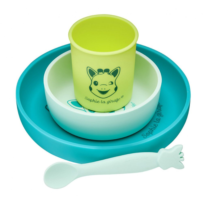 Sophie La Girafe Vulli Silicone Meal Set jídelní set Green 6m+
