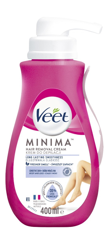 Veet Minima Sensitive Skin depilační krém pro citlivou pokožku aloe vera a vitamin E 400 ml