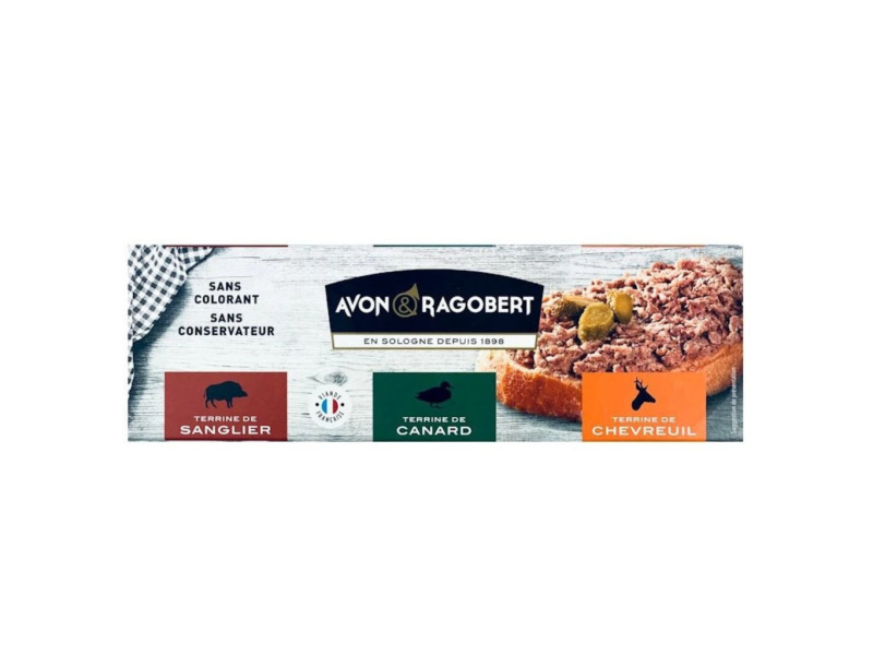Avon & Ragobert Myslivecké trio terin (hrubozrnných paštik 3x75g) 225g