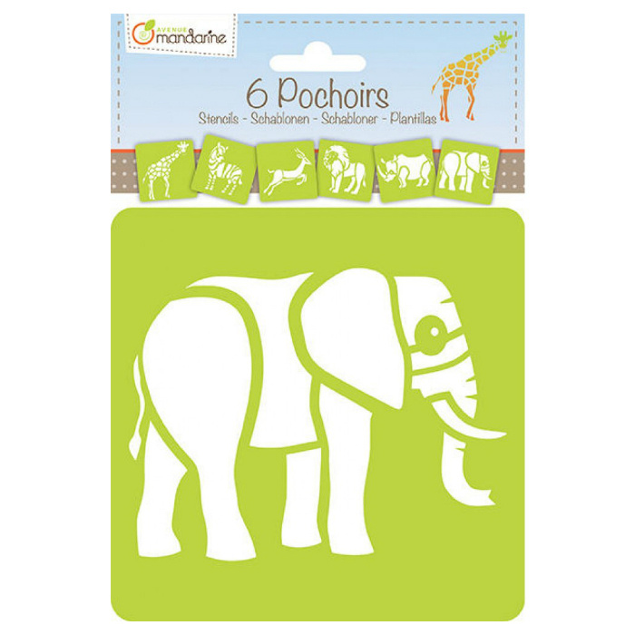 Plastové šablony sada 15x15cm zvířata ze Zoo (6ks)