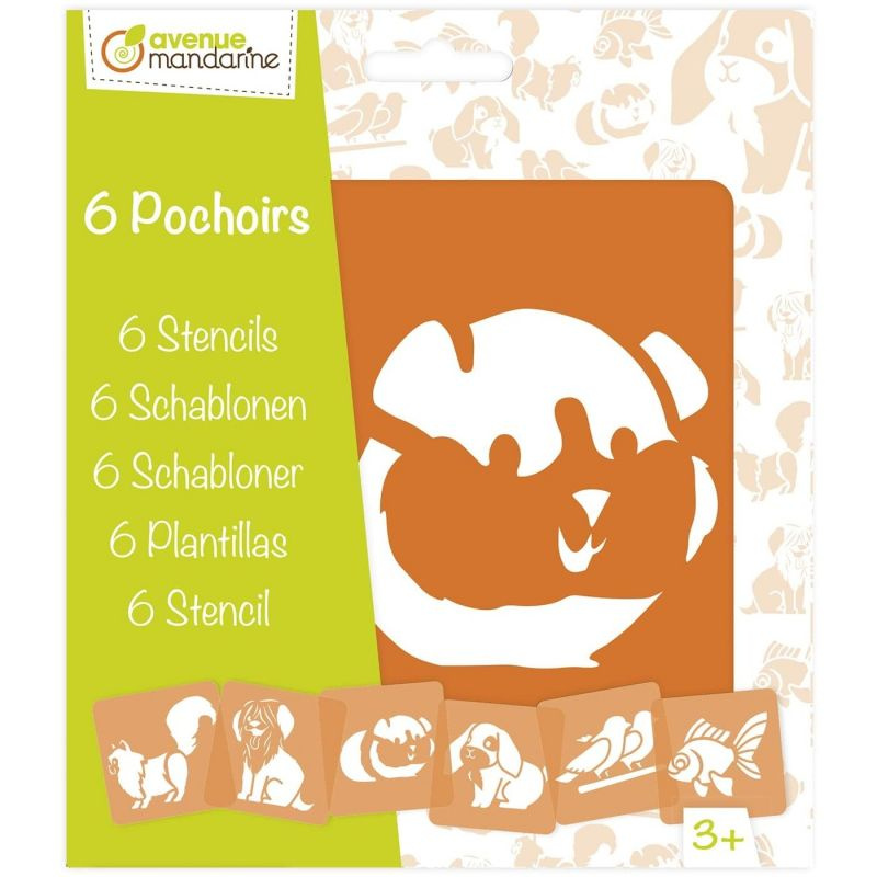 Plastové šablony sada 15x15cm domací zvířata (6ks)