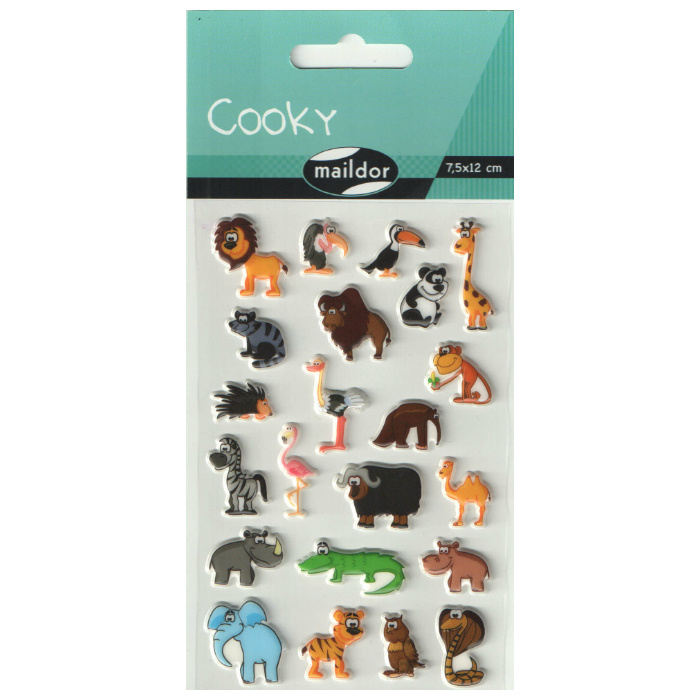 Samolepky Maildor 3D Cooky Zvířátka savany Maildor