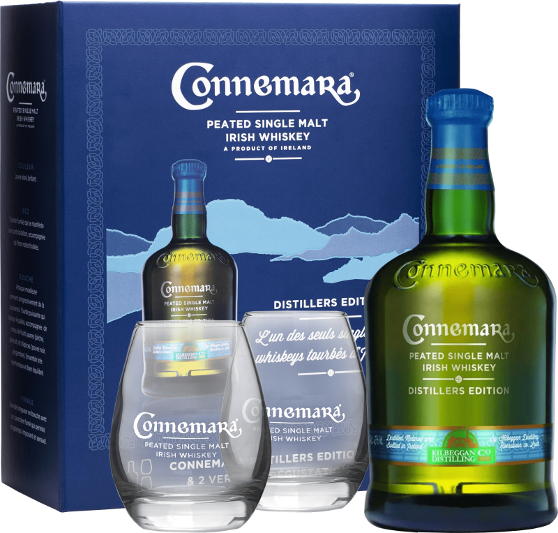 Connemara Distillers Edition + 2 sklenice 43% 0,7l (darčekové balenie 2 poháre)