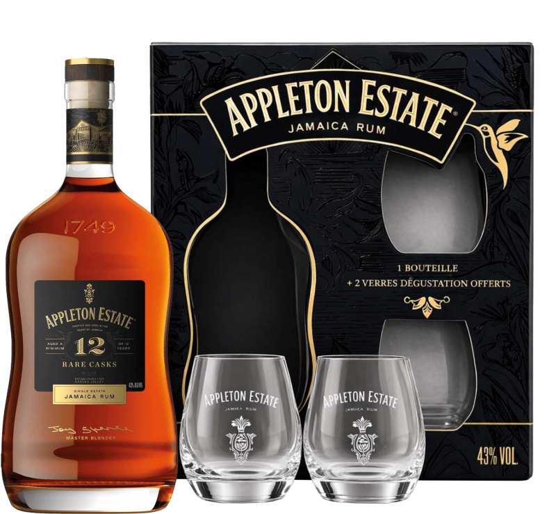 Appleton Estate Rare Casks 12 letý se 2 sklenicemi 43% 0,7l (darčekové balenie 2 poháre)