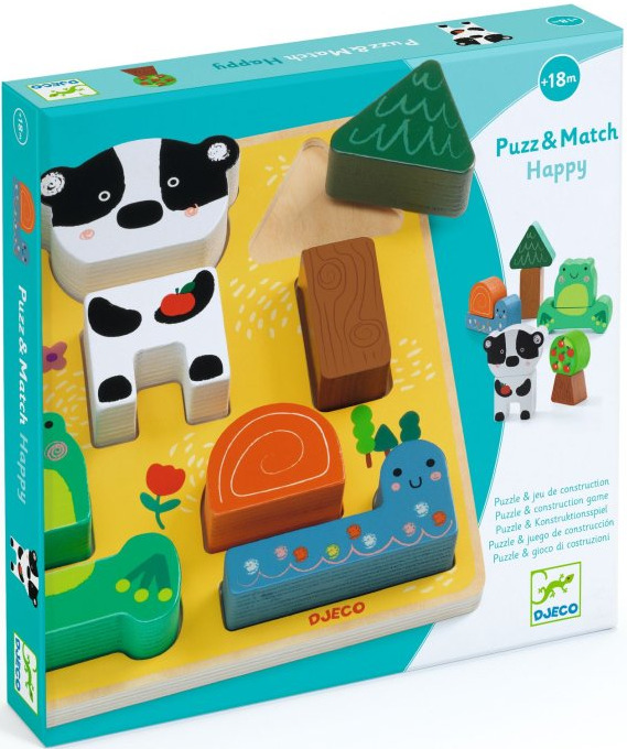 DJECO Dřevěné vkládácí puzzle Lesní zvířátka