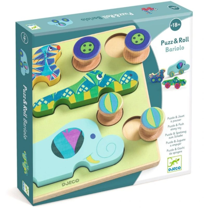 DJECO Vkládací puzzle Zvířátková autíčka