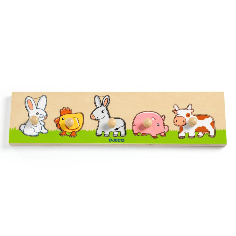 Jednoduché vkládací puzzle s úchytky Domácí zvířata