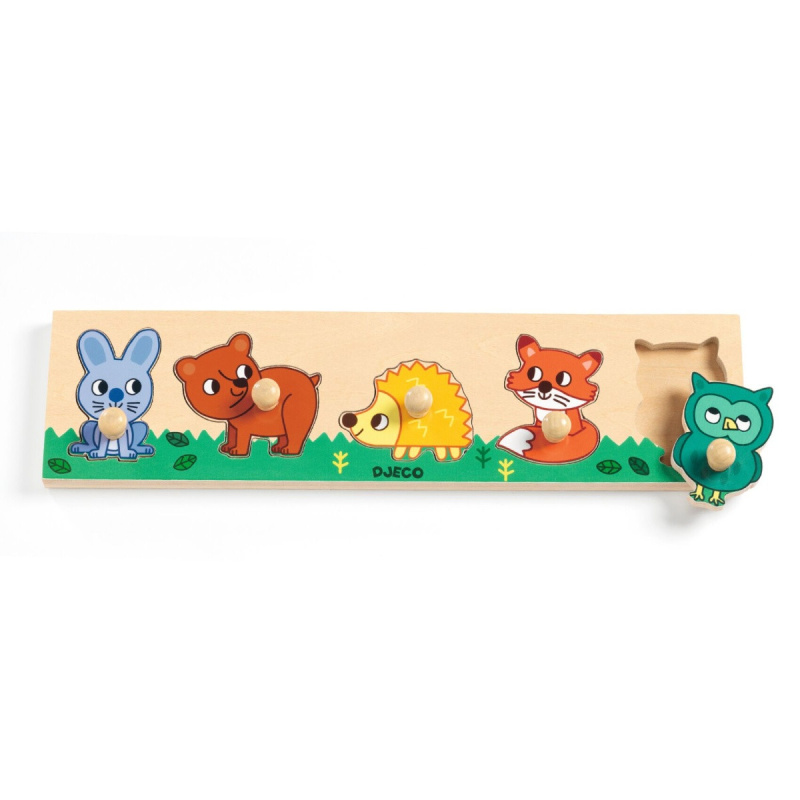 DJECO Jednoduché vkládací puzzle s úchytky Lesní zvířátka