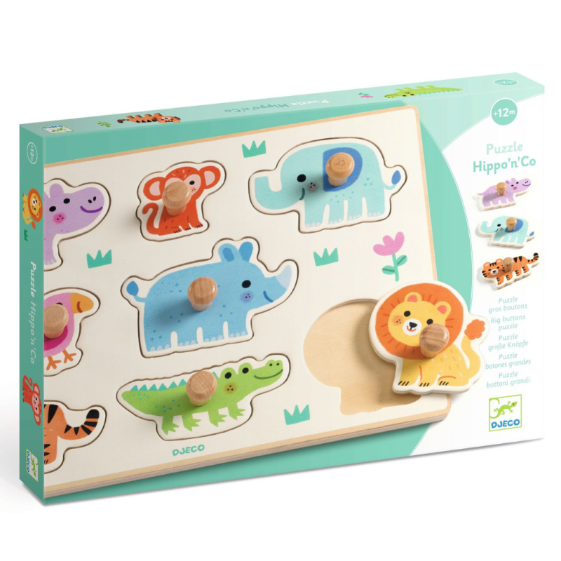 DJECO Vkládací puzzle Zvířata z džungle