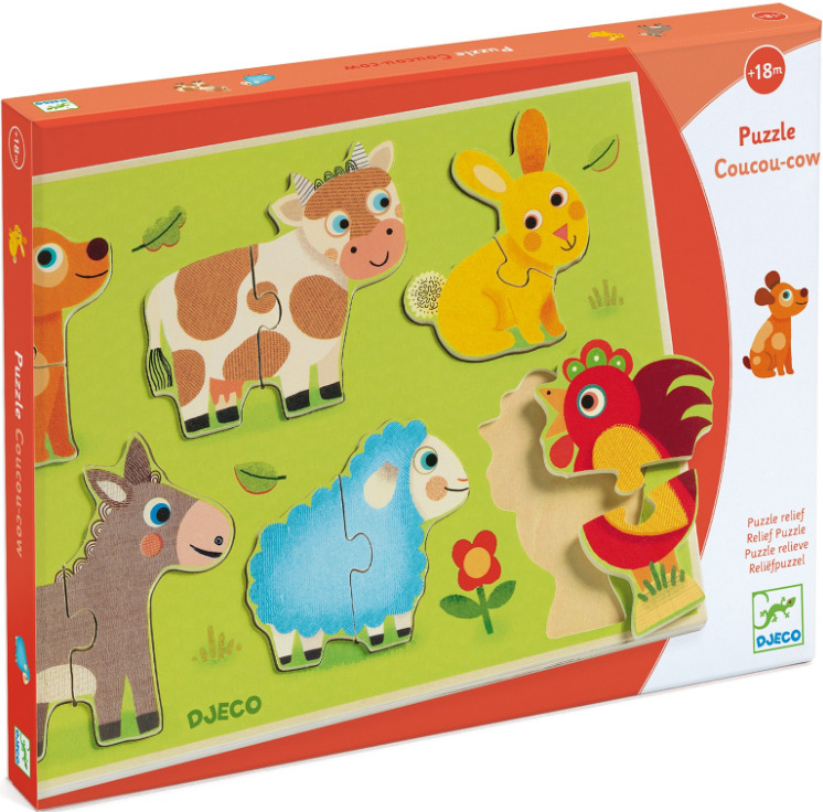 Dřevěné puzzle Na dvorku od Djeco