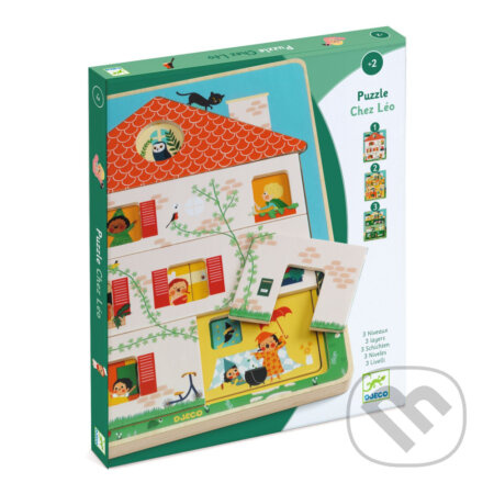 DJECO Dřevěné puzzle Domeček Chez Léo