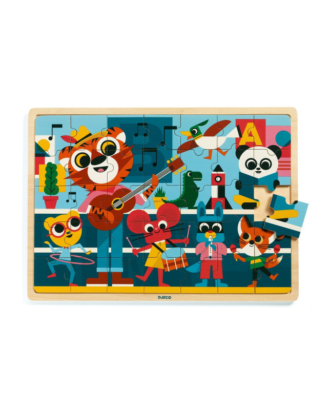 Dřevěné puzzle Veselá kapela 35 dílků