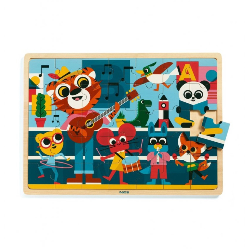 Dřevěné puzzle Veselá kapela 35 dílků