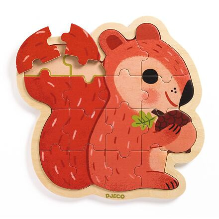 DJECO Reliéfní puzzle Veverka