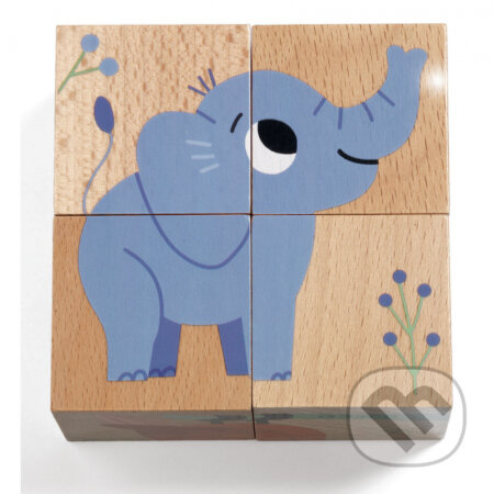 Dřevěné kostky Djeco Zvířata z džungle