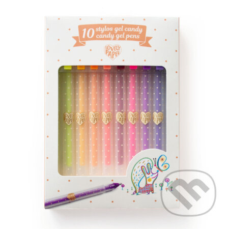 Djeco Sada 10 gelových per Candy