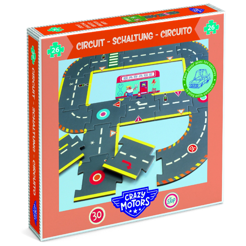 DJECO Gigant puzzle Závodní dráha Crazy Motors - 26 pcs