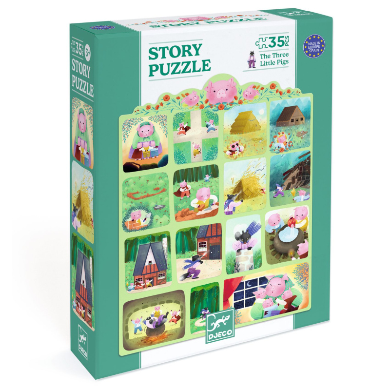 Príbehové Puzzle: Tri prasiatka - puzzle z kategorie 15 - 60 dílků