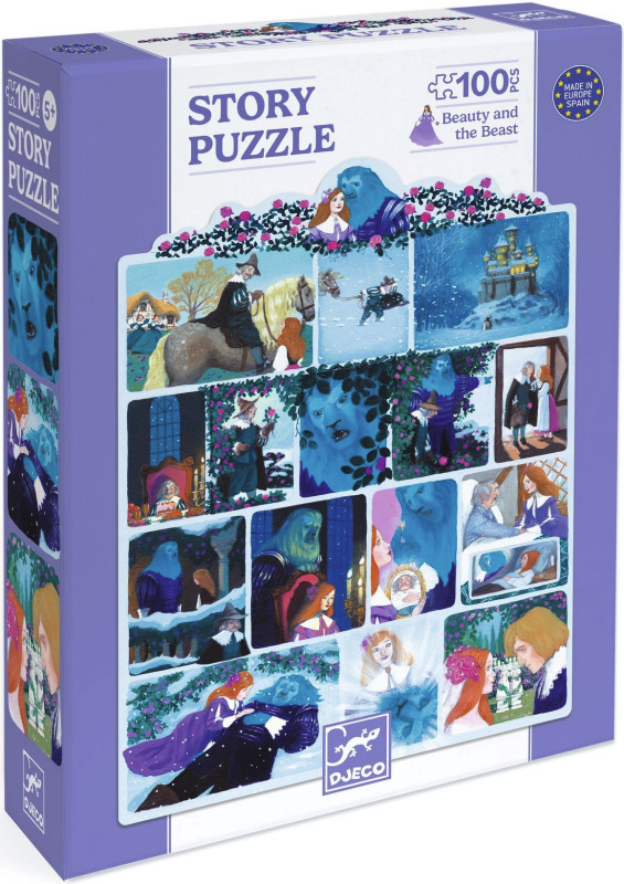 DJECO Puzzle s příběhem Kráska a zvíře 100 dílků