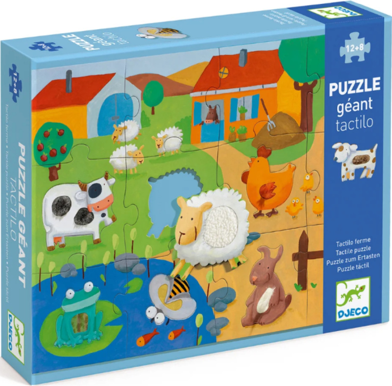 DJECO Hmatové vkládací puzzle Farma