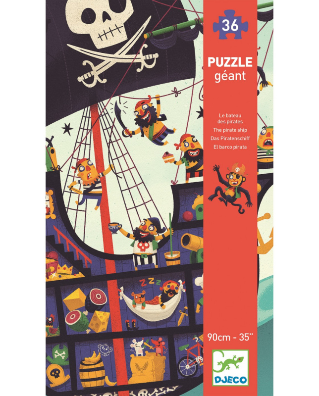 DJECO Velké puzzle Pirátský koráb - 36 pcs