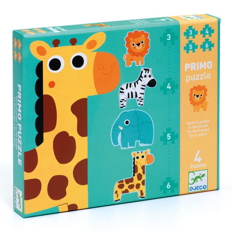 DJECO Puzzle Džungle 4v1 (3,4,5,6 dílků)