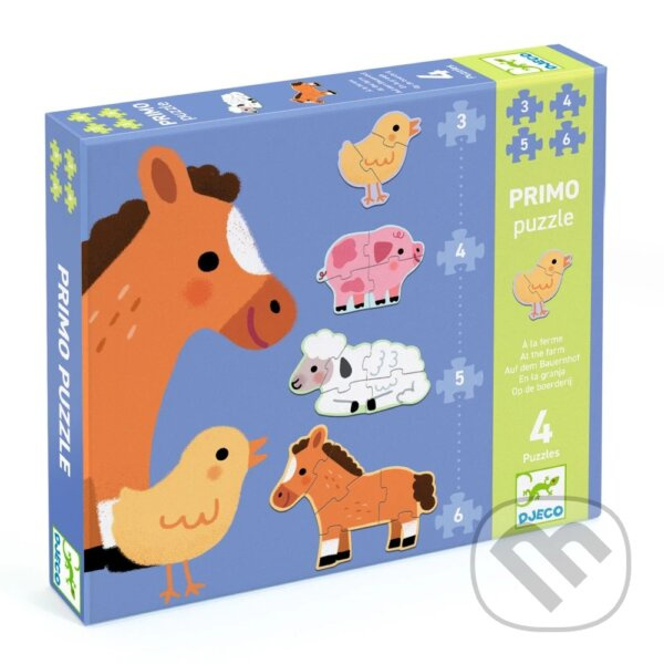 První puzzle - na farmě - 3, 4, 5, 6 ks