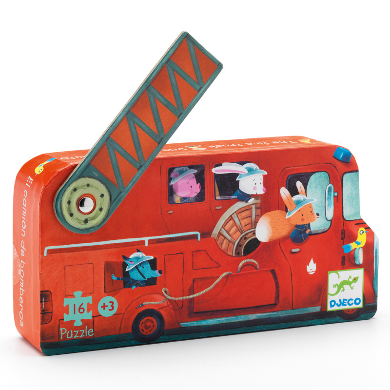 DJECO Puzzle Hasičské auto - 16 dílků