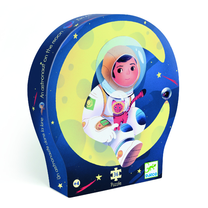 Astronaut na Mesiaci (Siluetové puzzle:) - puzzle z kategorie 15 - 60 dílků