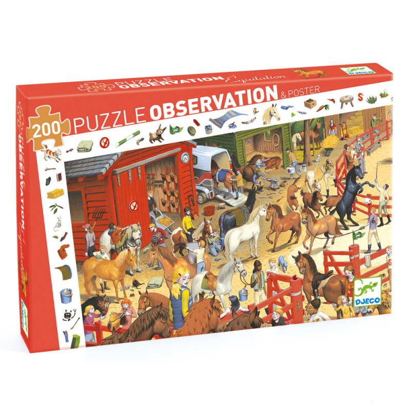 DJECO Puzzle Observation: Koně 200 dílků