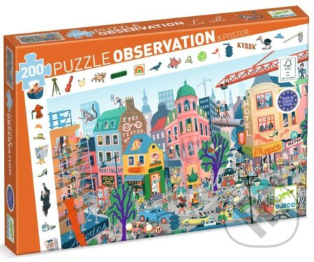 DJECO Vyhledávací puzzle Město - 200 dílků