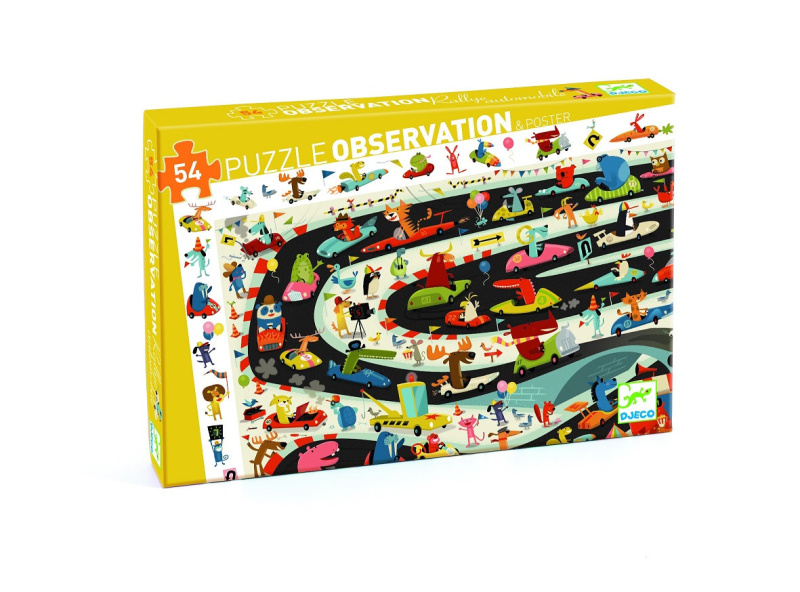 DJECO Puzzle Observation: Rallye 54 dílků