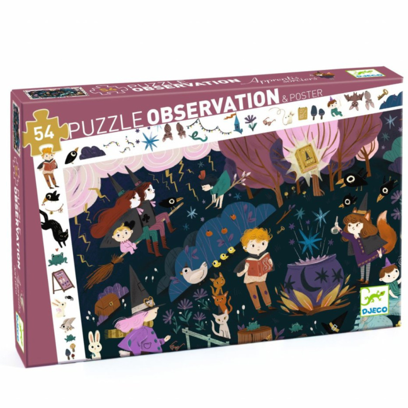 DJECO Puzzle Observation: Škola kouzel 54 dílků