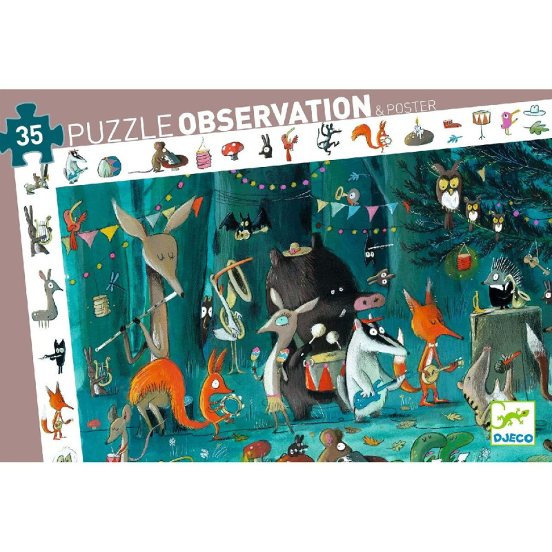 DJECO Puzzle Observation: Lesní orchestr 35 dílků