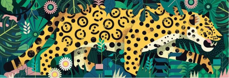 DJECO Panoramatické puzzle Leopard 1000 dílků