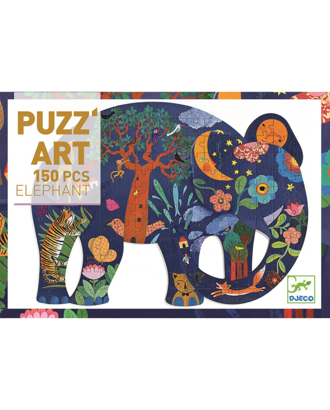 DJECO Obrysové puzzle Slon 150 dílků