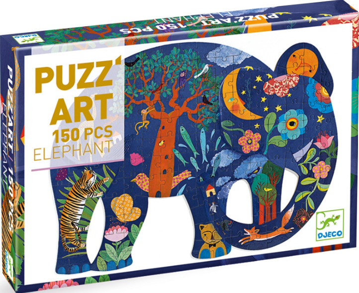 DJECO Obrysové puzzle Slon 150 dílků