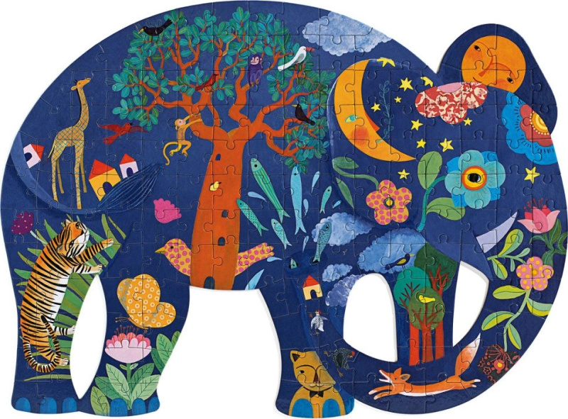 DJECO Obrysové puzzle Slon 150 dílků