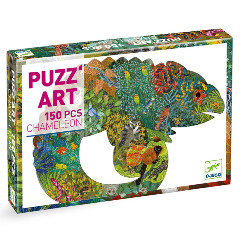 DJECO Obrysové puzzle Chameleon 150 dílků