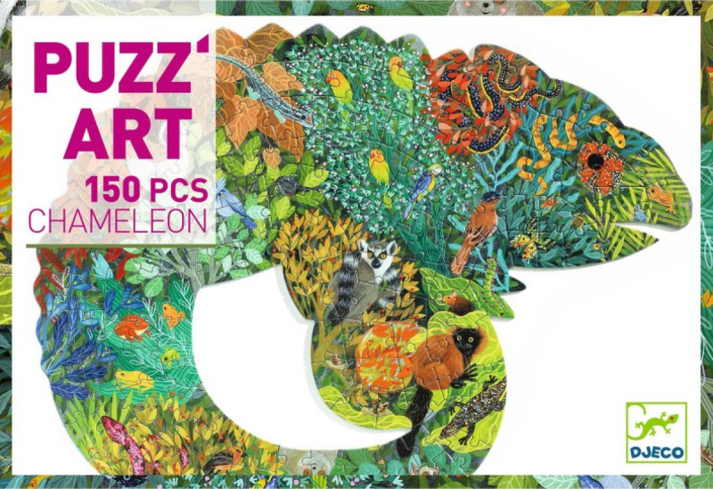 DJECO Obrysové puzzle Chameleon 150 dílků