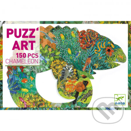 DJECO Obrysové puzzle Chameleon 150 dílků
