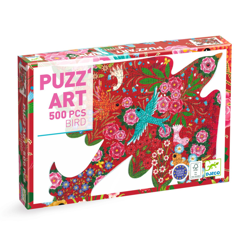 DJECO Obrysové puzzle Ptáček 500 dílků