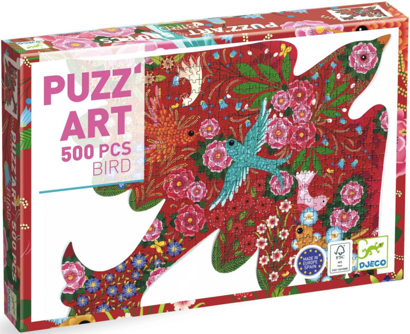 DJECO Obrysové puzzle Ptáček 500 dílků