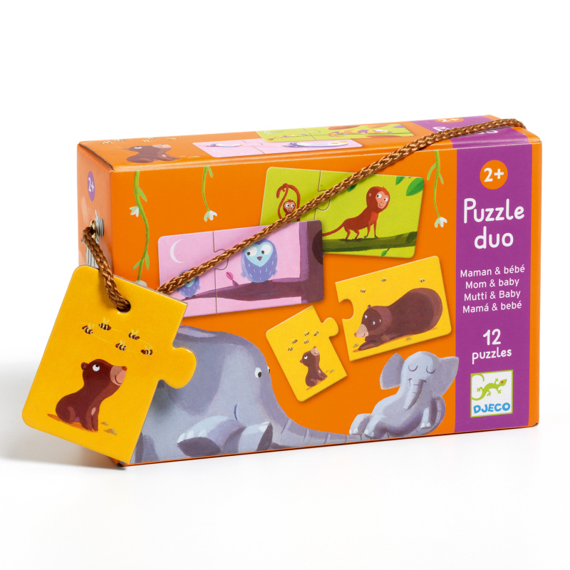 DJECO Puzzle Zvířecí maminky a mláďata 12x2 dílků