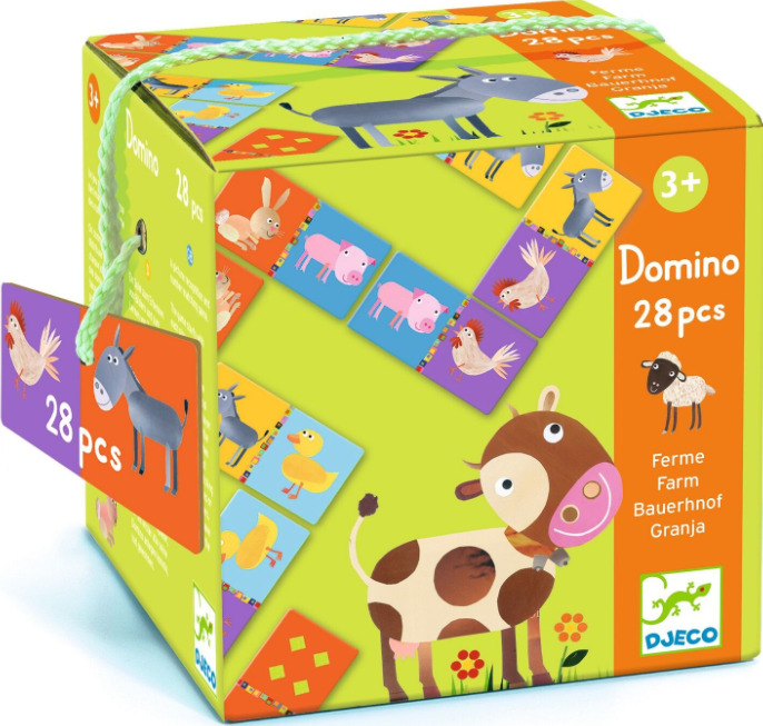 Djeco Domino Granja: Dětská vzdělávací hra se zvířaty