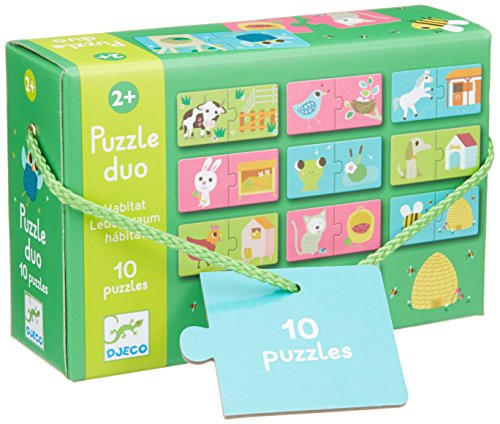 DJECO Puzzle Zvířecí domečky 12x2 dílků
