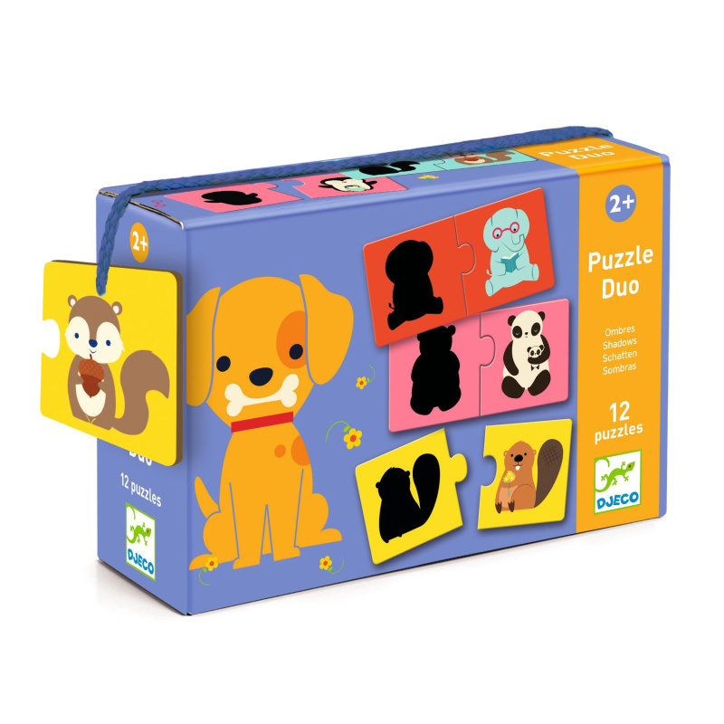 DJECO Puzzle Zvířecí stíny 12x2 dílků