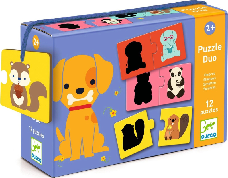 DJECO Puzzle Zvířecí stíny 12x2 dílků