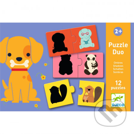 DJECO Puzzle Zvířecí stíny 12x2 dílků